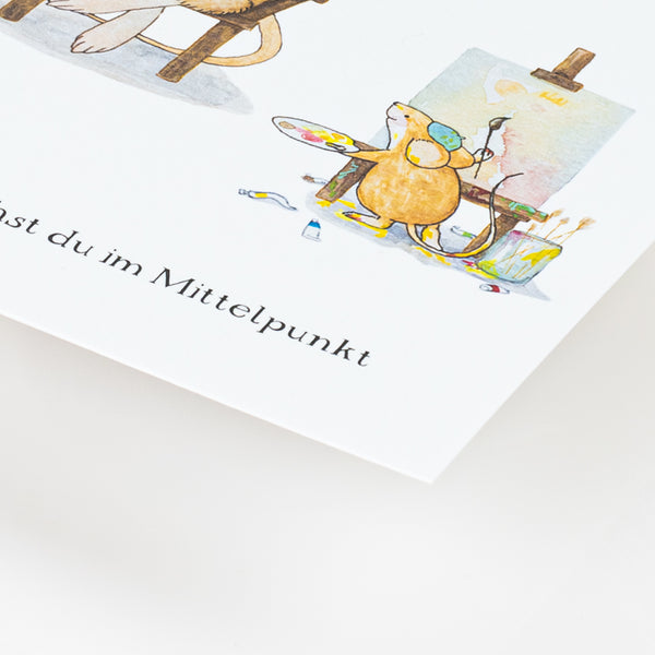 Glückwunschkarte "Heute stehst du im Mittelpunkt"