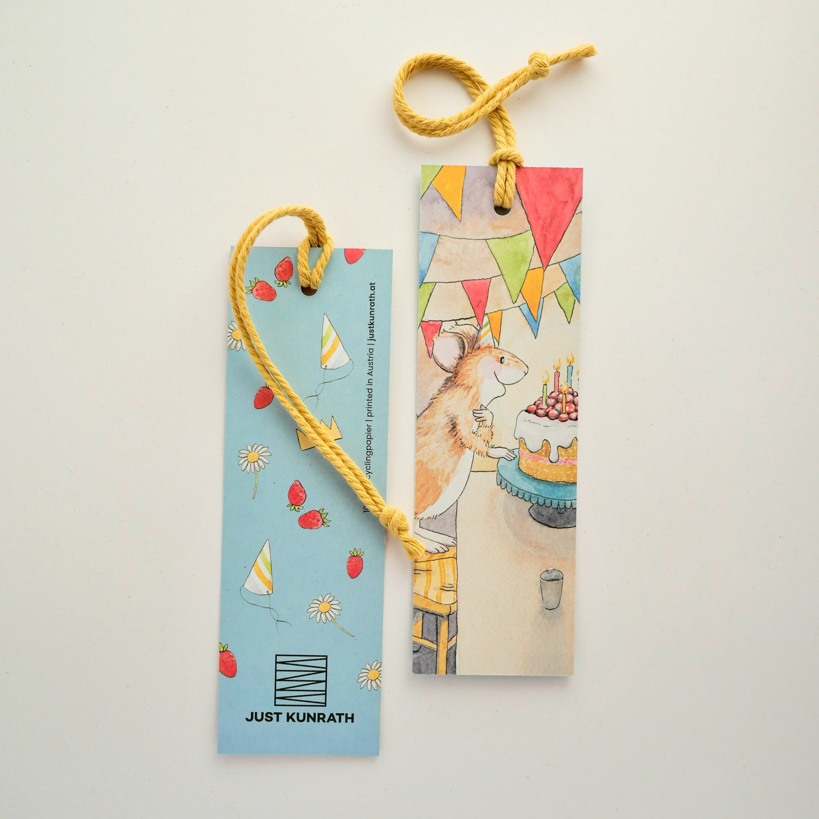 Lesezeichen mit Kordel - Zubehör zum Buch - Luzi feiert Geburtstag - nachhaltig - Geschenk - für Kinder - 15x5cm