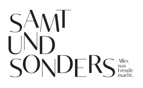 Logo vom Geschäft Samt und Sonders aus Wien - hier sind die Artikel rund um Luzi Waldmaus und ihre Papeteriekollektion von Anna Just erhältlich.
