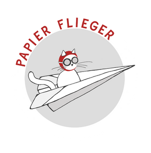 Logo vom Geschäft Papierflieger aus Wien - hier sind die Artikel rund um Luzi Waldmaus und ihre Papeteriekollektion von Anna Just erhältlich.